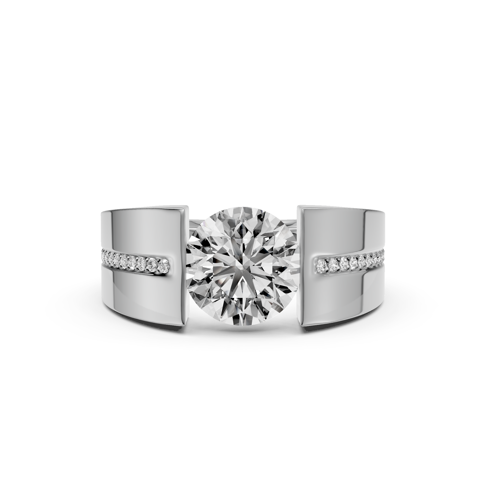 Round 2.09tct Men’s Tension Lab Grown Diamond Ring | IGI Certified | White Gold Design