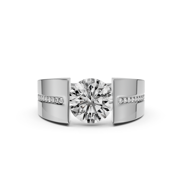 Round 2.09tct Men’s Tension Lab Grown Diamond Ring | IGI Certified | White Gold Design