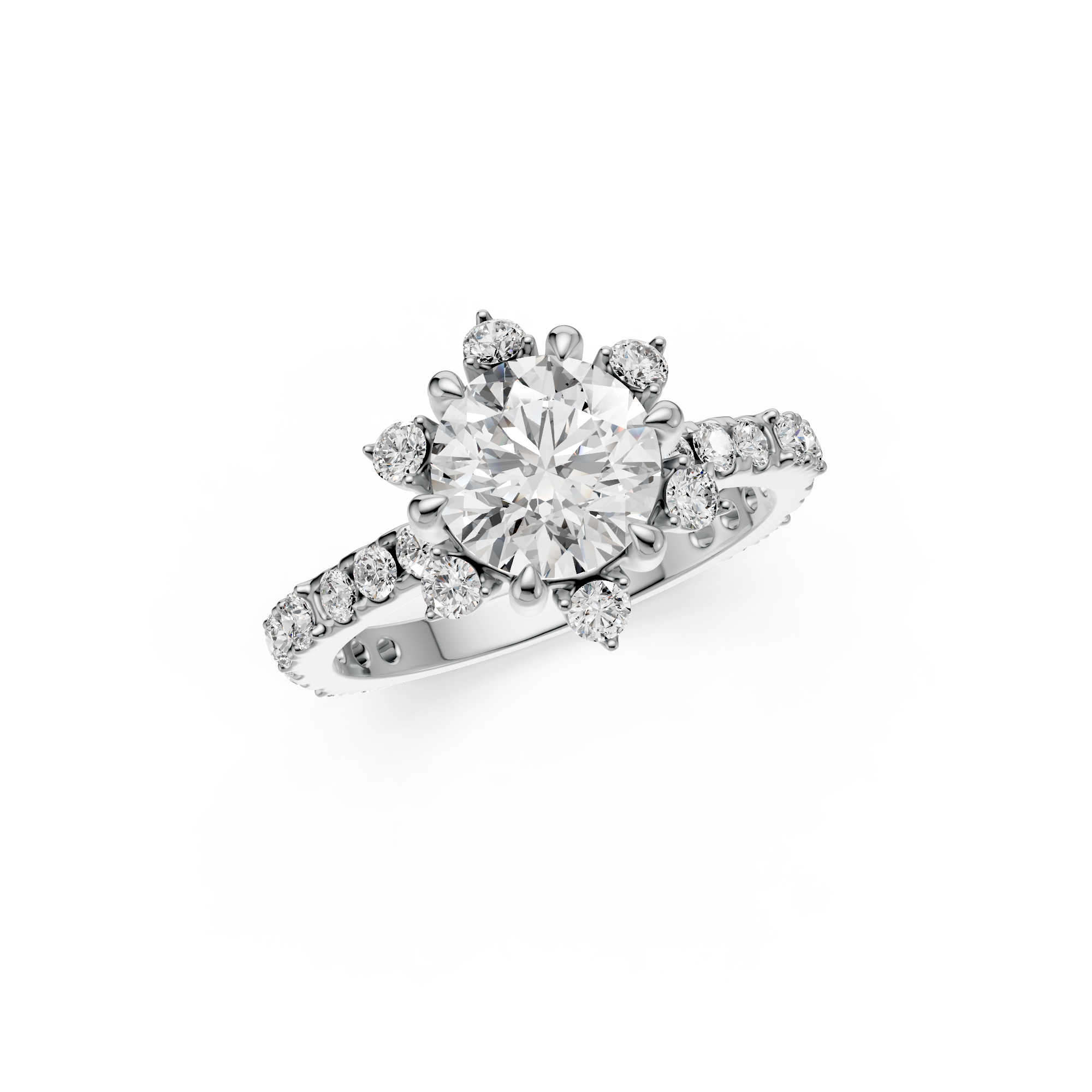 2.18tcw Round Lab Diamond Halo Engagement Ring | Vintage Gold | IGI Certified