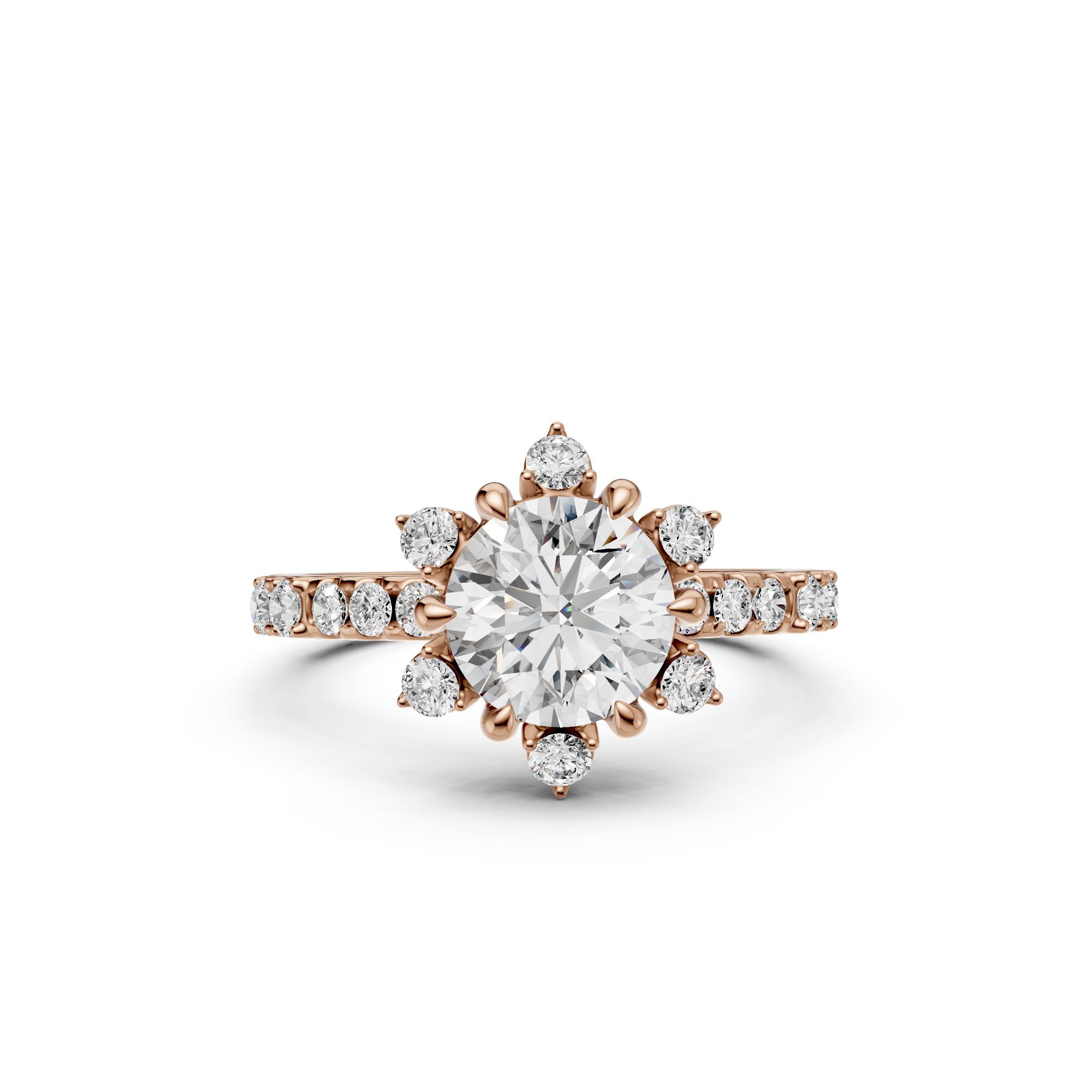 2.18tcw Round Lab Diamond Halo Engagement Ring | Vintage Gold | IGI Certified