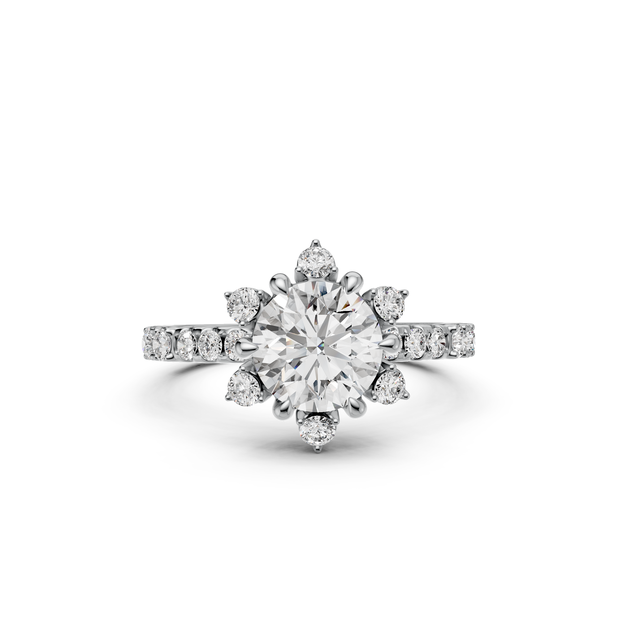 2.18tcw Round Lab Diamond Halo Engagement Ring | Vintage Gold | IGI Certified