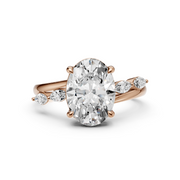2.50ct Oval Shape Moissanite Diamond Ring, Side Pear Cut Moissanite, Wedding Anniversary Ring, Promise Ring.