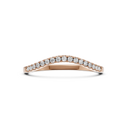 Round Colourless Moissanite Band | Wedding Band | Curved Band | Stackable Band | Half Eternity Band.