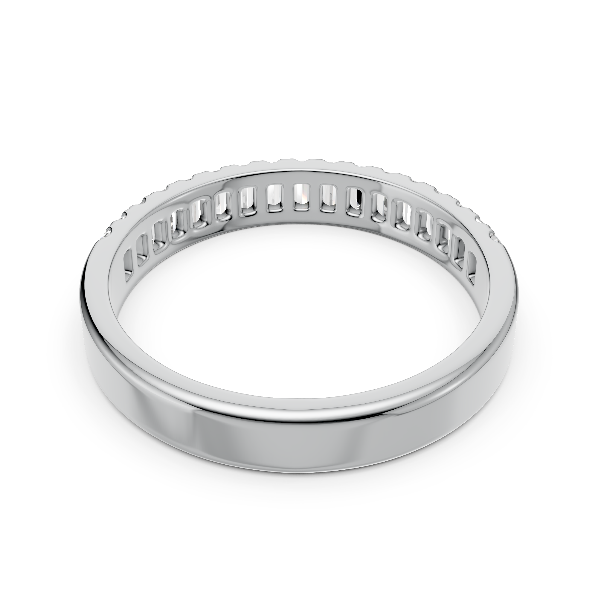 Baguette Lab Grown Diamond Eternity Wedding Ring, E-F Color| VS Clarity|