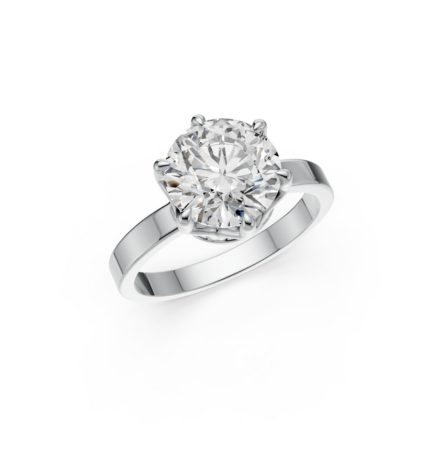 2.50ct Round Lab Diamond 6 Prongs Iconic Solitaire Engagement Ring | IGI Certified | Custom Gold |
