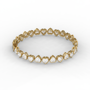 13.50 tct Heart Lab Created Diamond Tennis Bracelet, E-F Color, VS Clarity, IGI Certificate
