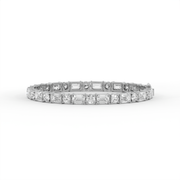17.30 tct Emerald & Round Lab Created Diamond Tennis Bracelet, E-F Color, VS Clarity, IGI Certificate