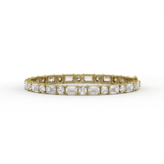 17.30 tct Emerald & Round Lab Created Diamond Tennis Bracelet, E-F Color, VS Clarity, IGI Certificate