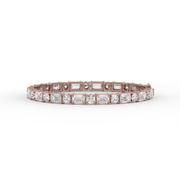 17.30 tct Emerald & Round Lab Created Diamond Tennis Bracelet, E-F Color, VS Clarity, IGI Certificate