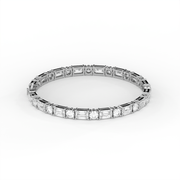 17.30 tct Emerald & Round Lab Created Diamond Tennis Bracelet, E-F Color, VS Clarity, IGI Certificate