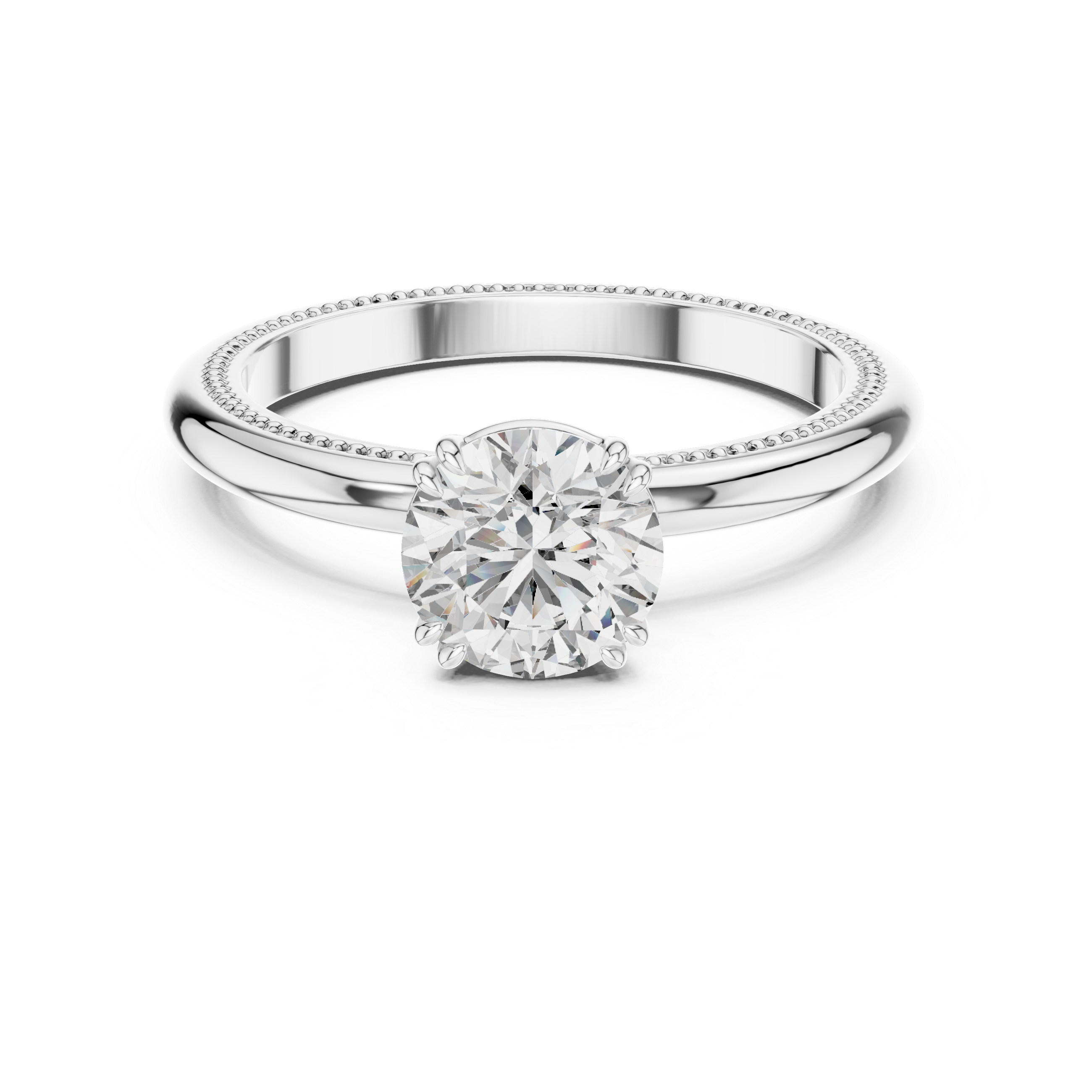 1.80ct Round Lab Grown Diamond 4-Claw Solitaire Vintage Ring | IGI Certified | D-E-F, VVS-VS Clarity