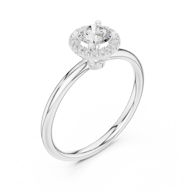 1.50tcw Round Lab Grown Diamond Halo Engagement Ring | 1.25ct Center | IGI Certified