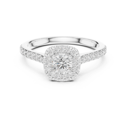 1.58tcw Round Lab Grown Diamond Halo Engagement Ring | DEF Color | VVS–VS Clarity | IGI Certified