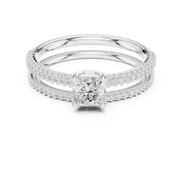 1.74ct Cushion Lab Diamond Valentine Ring | Double half Eternity Pavé Setting | IGI Certified | Custom Gold