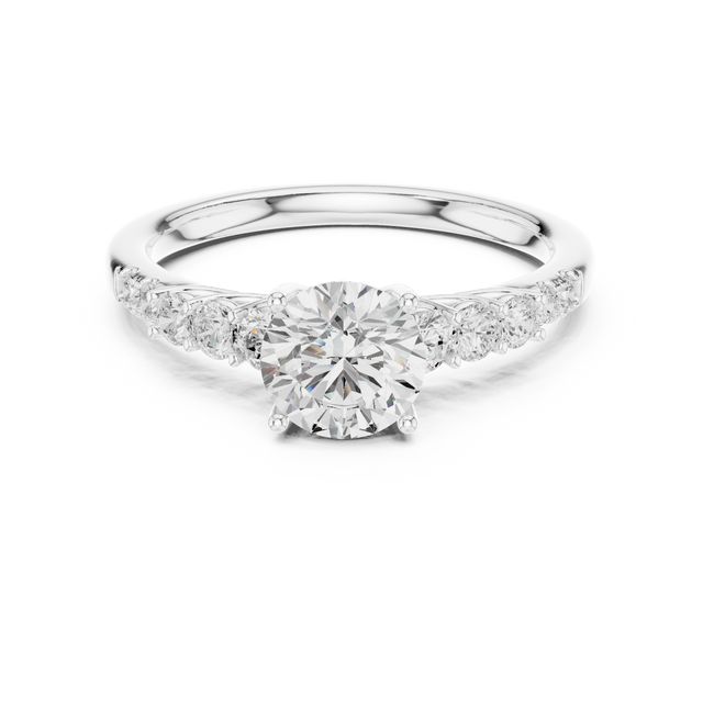 1.45tcw Round Lab Diamond Side Stone Ring | Engagement Ring  | IGI Certified