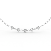 Heart 2.50tcw Lab Diamond Station Chain Necklace | IGI Certified | E-F, VS | Custom Gold