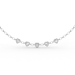 Heart 2.50tcw Lab Diamond Station Chain Necklace | IGI Certified | E-F, VS | Custom Gold