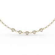 Heart 2.50tcw Lab Diamond Station Chain Necklace | IGI Certified | E-F, VS | Custom Gold