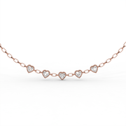 Heart 2.50tcw Lab Diamond Station Chain Necklace | IGI Certified | E-F, VS | Custom Gold