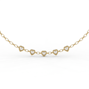 Heart 2.50tcw Lab Diamond Station Chain Necklace | IGI Certified | E-F, VS | Custom Gold