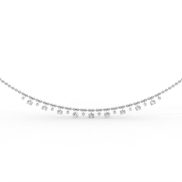 Oval & Round 11.50tcw Lab Diamond Elegant Minimalist Diamond Station Chain Necklace | IGI Certified | E-F, VS | Custom Gold