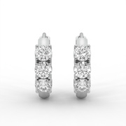 1.25tcw Round Lab Grown Diamond Floral Hoop Drop Earrings, E-F Color, VS Clarity, IGI Certified