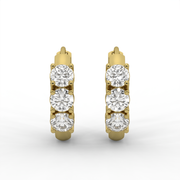 1.25tcw Round Lab Grown Diamond Floral Hoop Drop Earrings, E-F Color, VS Clarity, IGI Certified