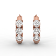 1.25tcw Round Lab Grown Diamond Floral Hoop Drop Earrings, E-F Color, VS Clarity, IGI Certified