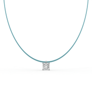 Princess Lab Grown Diamond Solitaire Necklace Pendant, EF Color, VS Clarity, IGI Certified