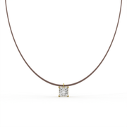 Princess Lab Grown Diamond Solitaire Necklace Pendant, EF Color, VS Clarity, IGI Certified