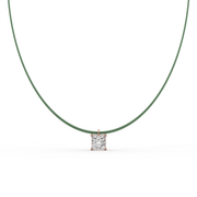 Princess Lab Grown Diamond Solitaire Necklace Pendant, EF Color, VS Clarity, IGI Certified