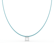 Princess Lab Grown Diamond Solitaire Necklace Pendant, EF Color, VS Clarity, IGI Certified