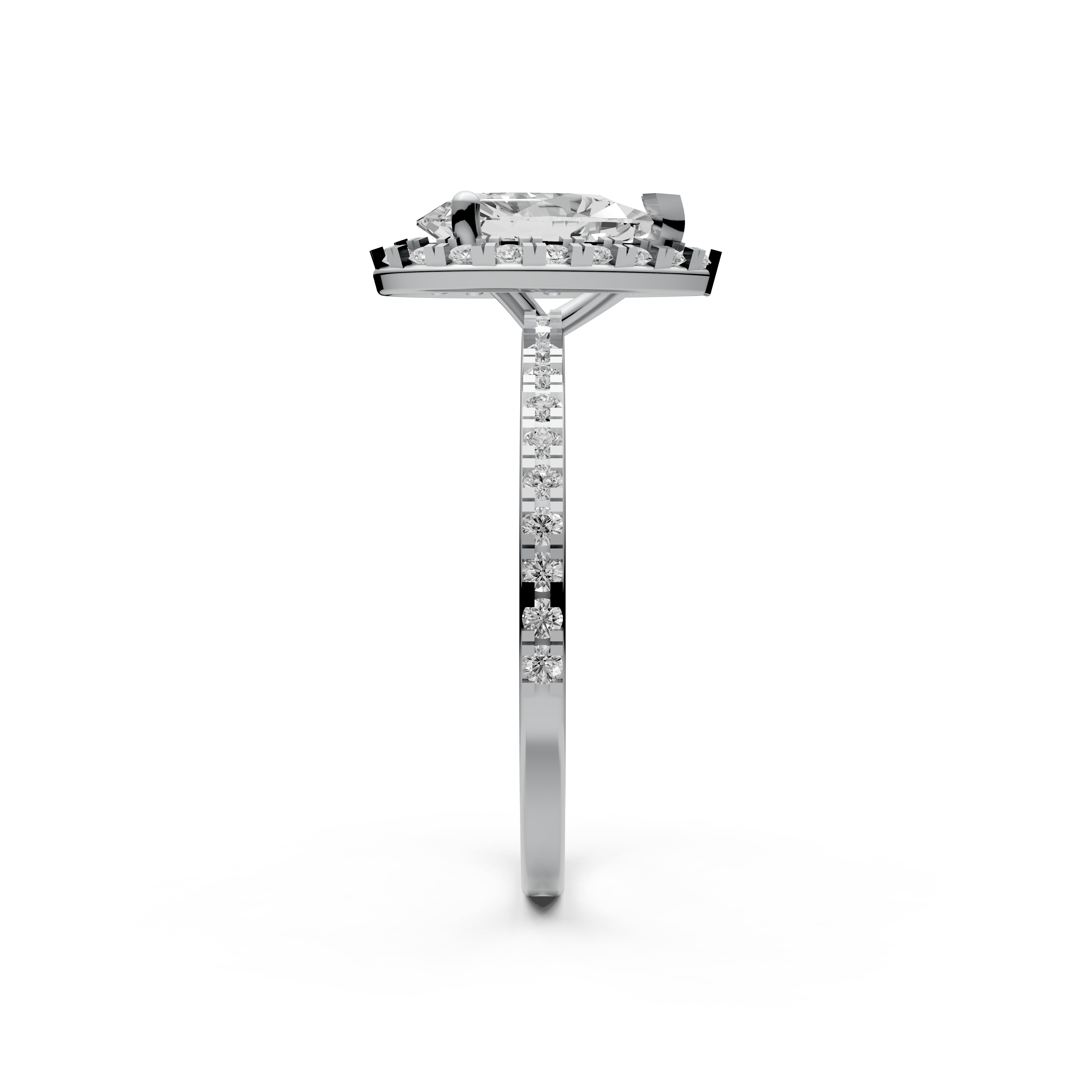 Pear Lab Grown Diamond Halo Engagement Ring | DEF Color| VVS–VS Clarity| IGI Certified