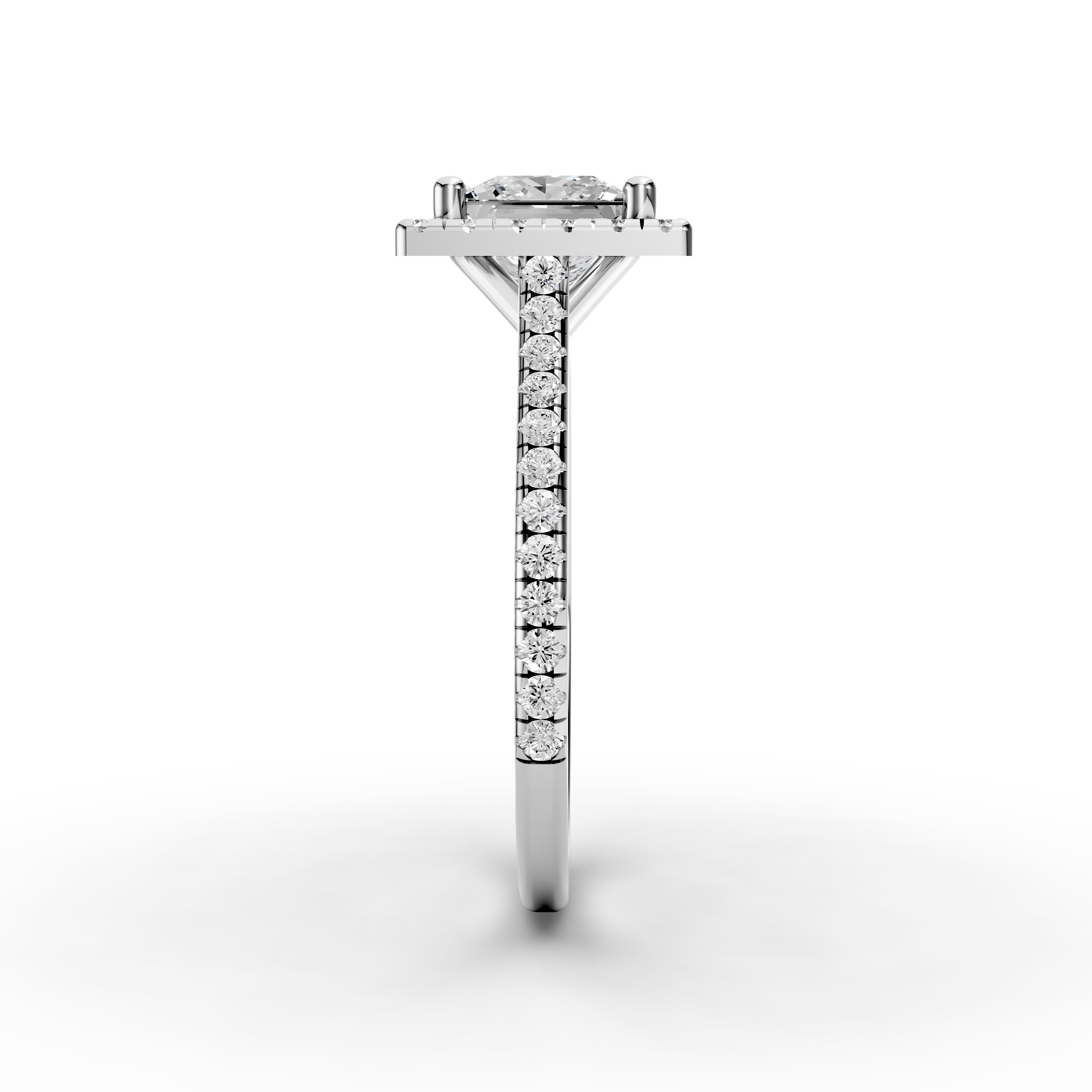 Princess Lab Grown Diamond Halo Engagement Ring | DEF Color| VVS–VS Clarity| IGI Certified