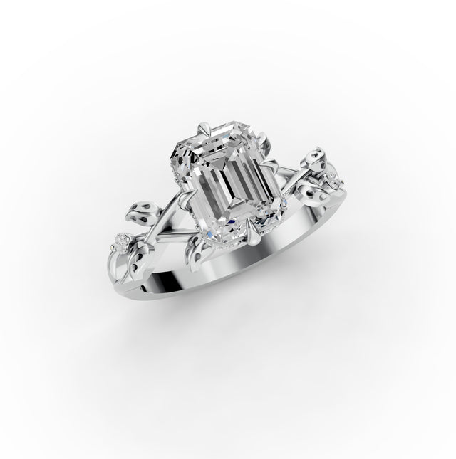 2.12tct Emerald Lab Grown Diamond Engagement Ring| D-E-F Color| VVS–VS Clarity| IGI Certified