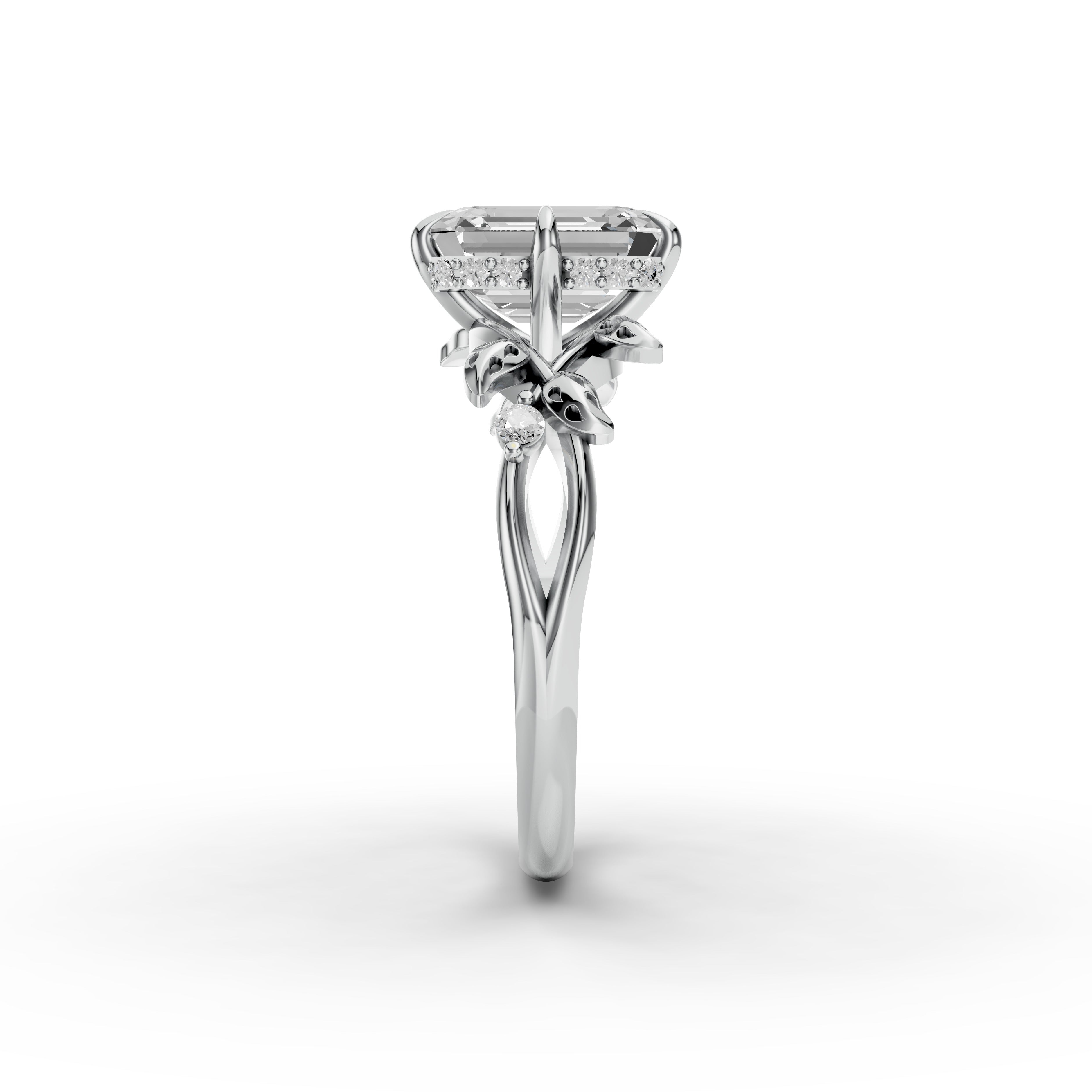 2.12tct Emerald Lab Grown Diamond Engagement Ring| D-E-F Color| VVS–VS Clarity| IGI Certified