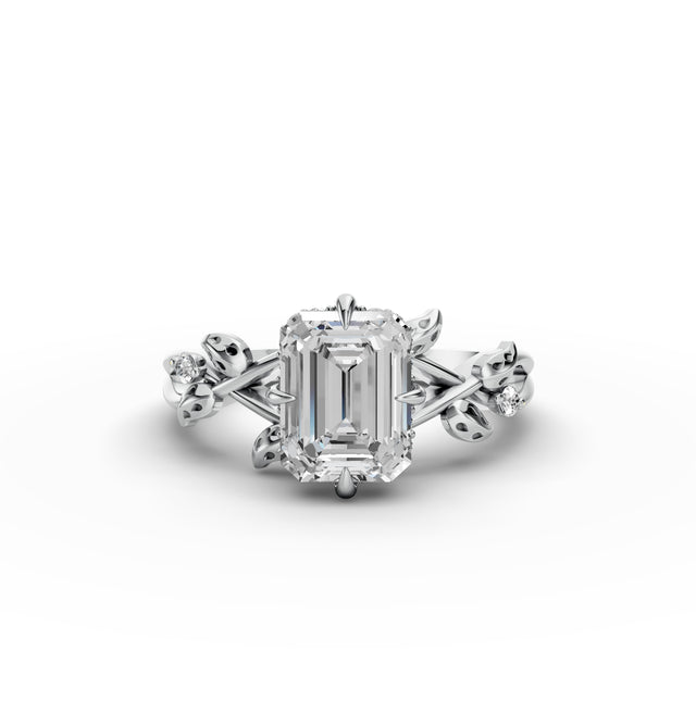 2.12tct Emerald Lab Grown Diamond Engagement Ring| D-E-F Color| VVS–VS Clarity| IGI Certified