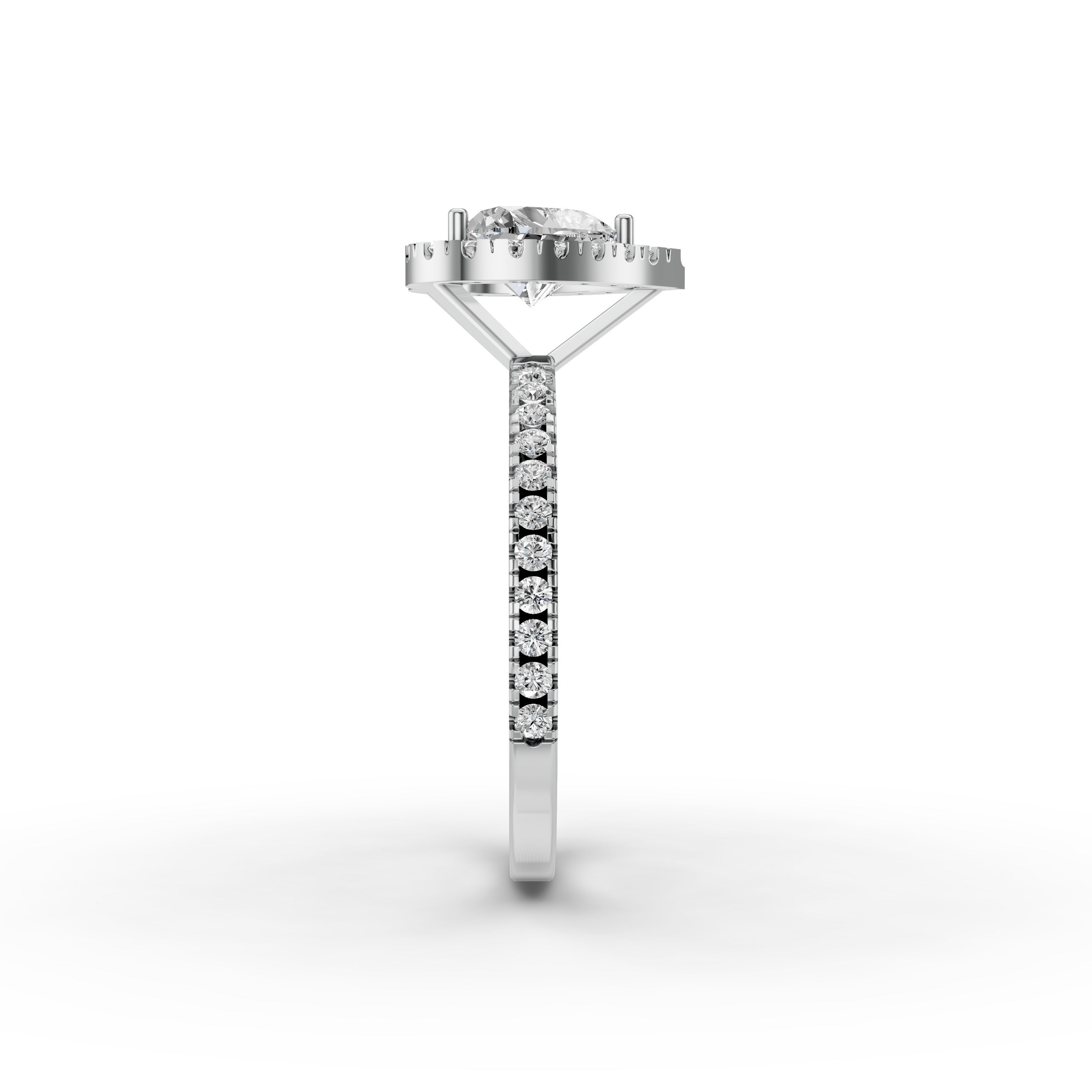1.38tct Heart Lab Grown Diamond Halo Engagement Ring | D-E-F Color | VVS–VS Clarity | IGI Certified