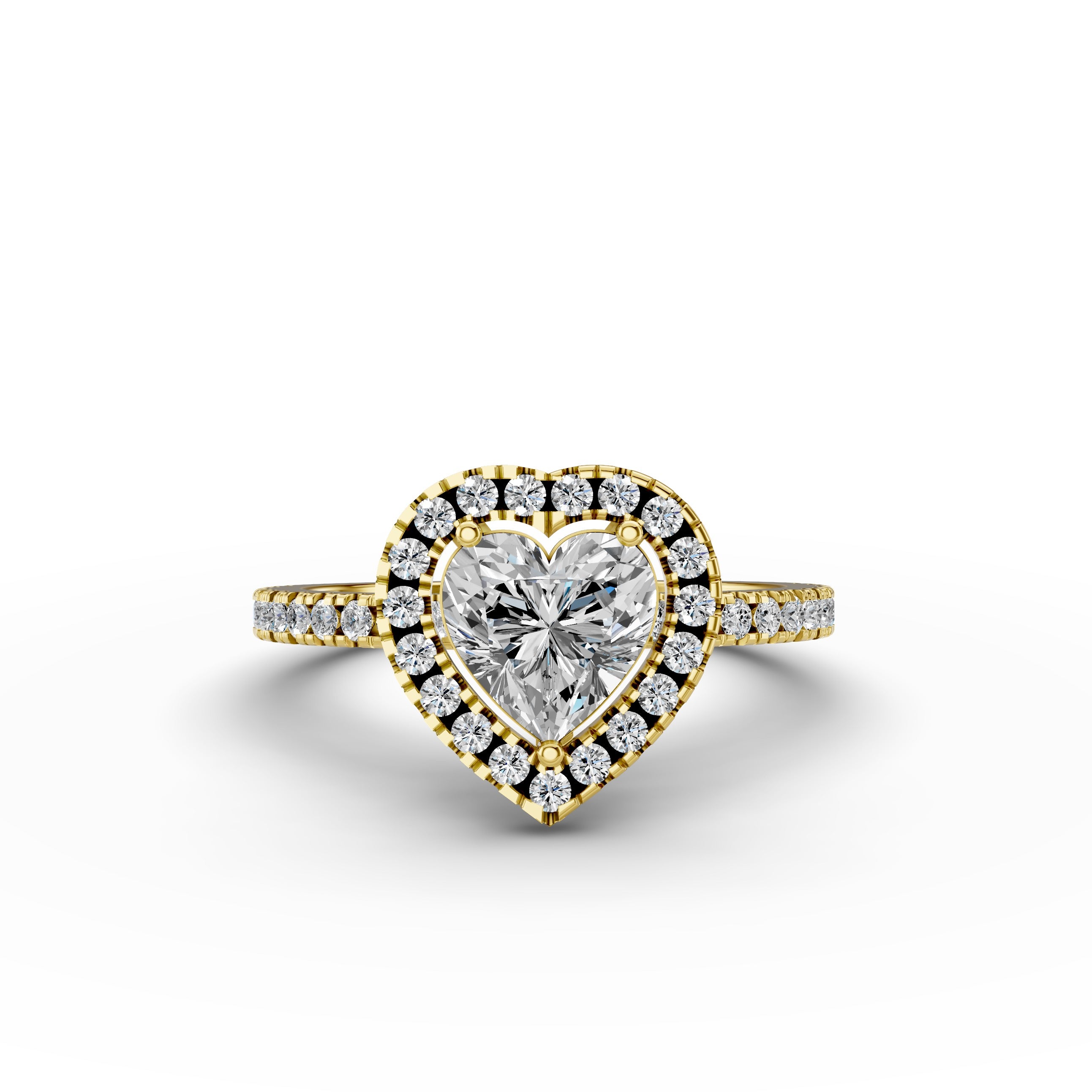 1.38tct Heart Lab Grown Diamond Halo Engagement Ring | D-E-F Color | VVS–VS Clarity | IGI Certified