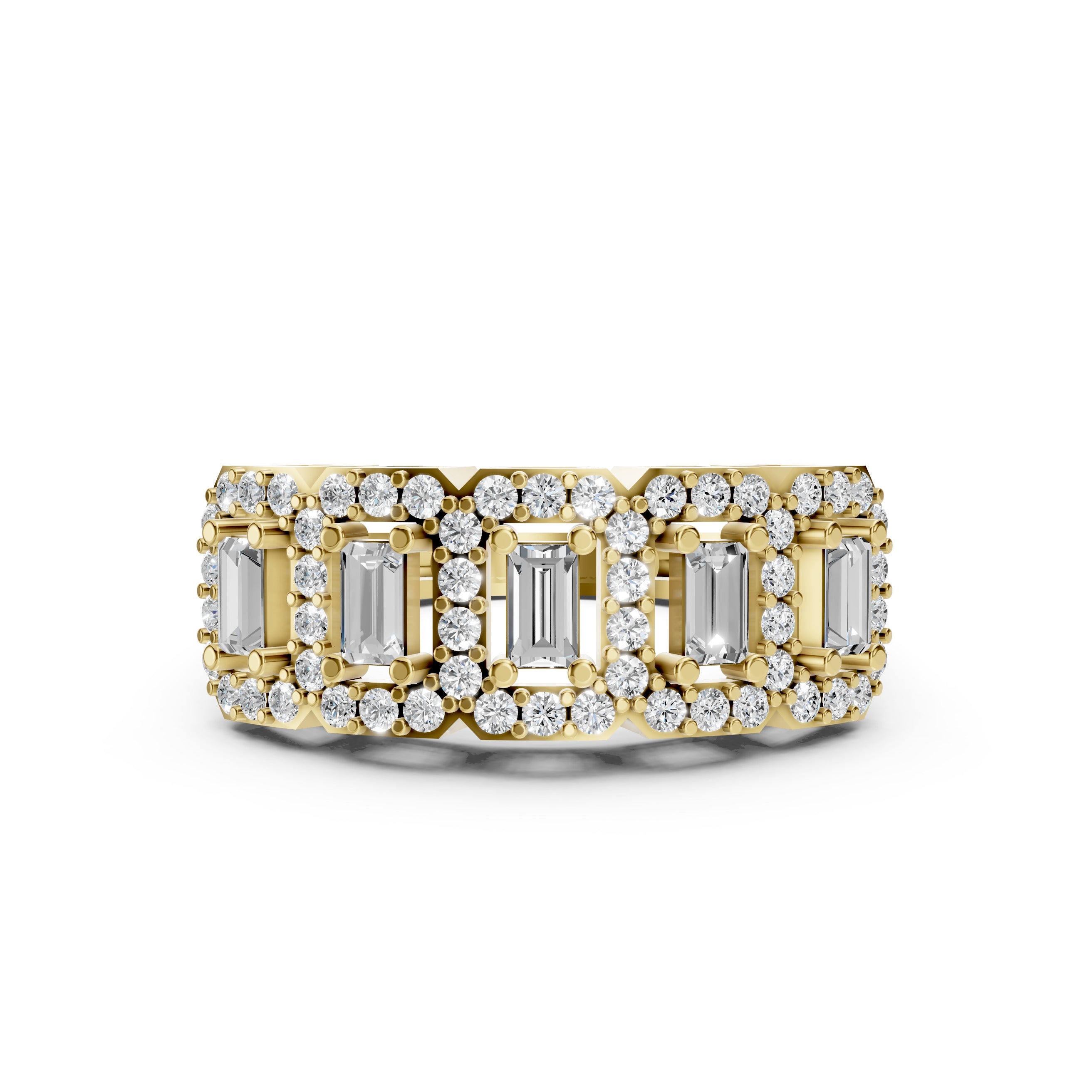 Baguette Lab Grown Diamond Halo Engagement Ring | D-E-F Color | VVS–VS Clarity | IGI Certified