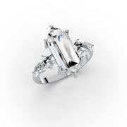 2.73tct Hexagon Unique  Lab Grown Diamond Engagement Ring | D-E-F Color | VVS–VS Clarity |