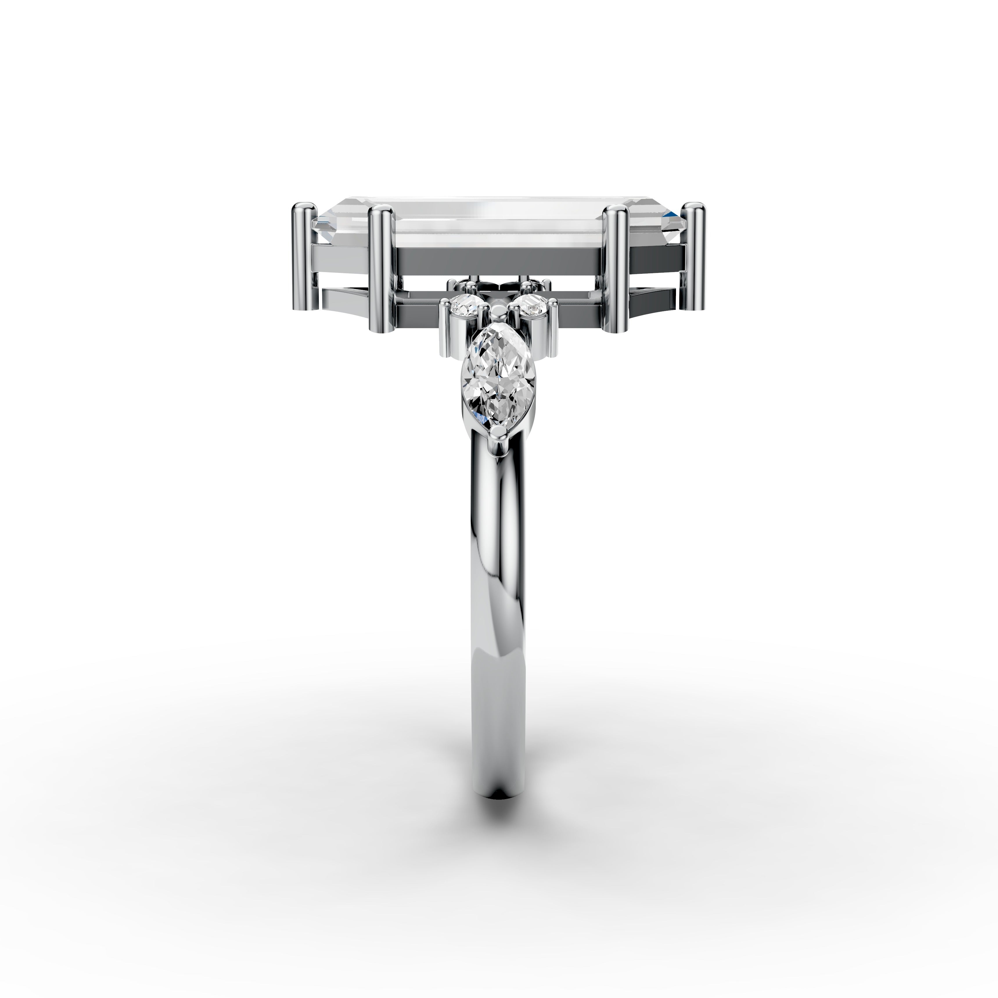 2.73tct Hexagon Unique  Lab Grown Diamond Engagement Ring | D-E-F Color | VVS–VS Clarity |