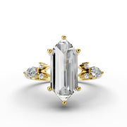 2.73tct Hexagon Unique  Lab Grown Diamond Engagement Ring | D-E-F Color | VVS–VS Clarity |