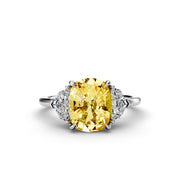 4.09tcw Yellow OVAL Lab Grown Diamond with Cadillac cut Solitaire  Wedding Ring   | IGI Certified