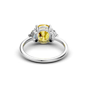 4.09tcw Yellow OVAL Lab Grown Diamond with Cadillac cut Solitaire  Wedding Ring   | IGI Certified