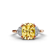 4.09tcw Yellow OVAL Lab Grown Diamond with Cadillac cut Solitaire  Wedding Ring   | IGI Certified