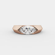 1 CT Marquise Moissanite East to West Engagement Ring, Classic Petite Pave Wedding Ring, Anniversary Gift Ring, Handmade Ring for Women.