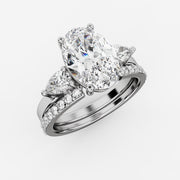 2.48tct Oval Lab Grown Diamond Solitaire Engagement Ring with Toi Et Moi Ring Combo Ring | IGI Certified | Custom Gold