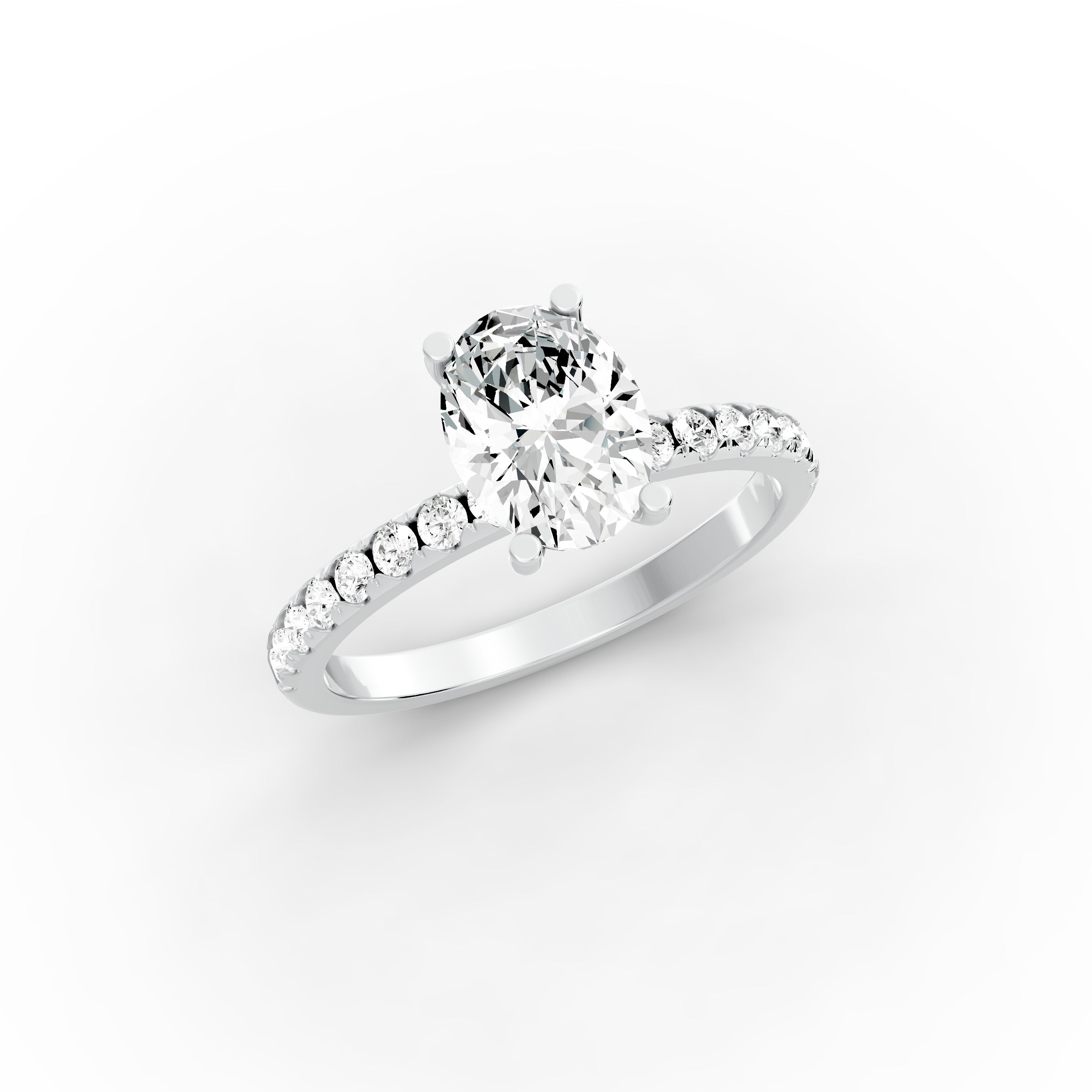 1.35ct Oval Lab Grown Diamond Engagement Ring | Hidden Halo | IGI Certified