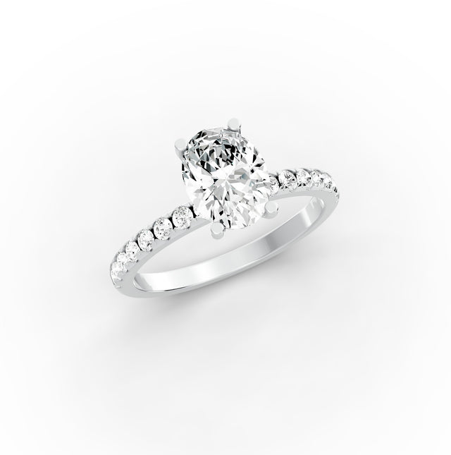 1.35ct Oval Lab Grown Diamond Engagement Ring | Hidden Halo | IGI Certified